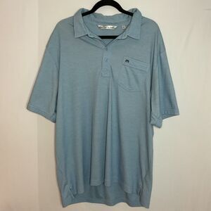 TravisMathew Polo Shirt Men 2XL XXL Blue Short‎ Sleeve Golf Athletic Breathable